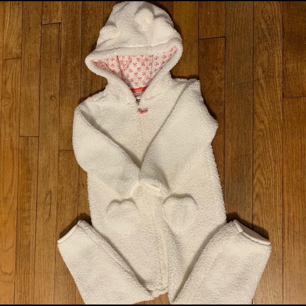 Carter’s white Sherpa one piece